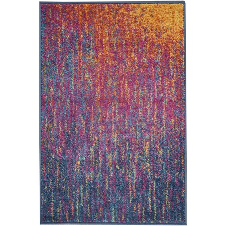 Homeroots 2 x 3 ft. Rainbow Abstract Striations Scatter Area Rug 385359